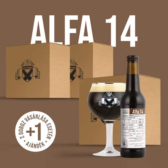 2+1 ajándék karton Alfa.14 (oatmeal stout, vaníliával és tonkababbal) 5,6%